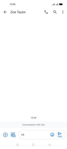 Press the send icon when you've finished your SMS. Press the send icon when you've finished your SMS.