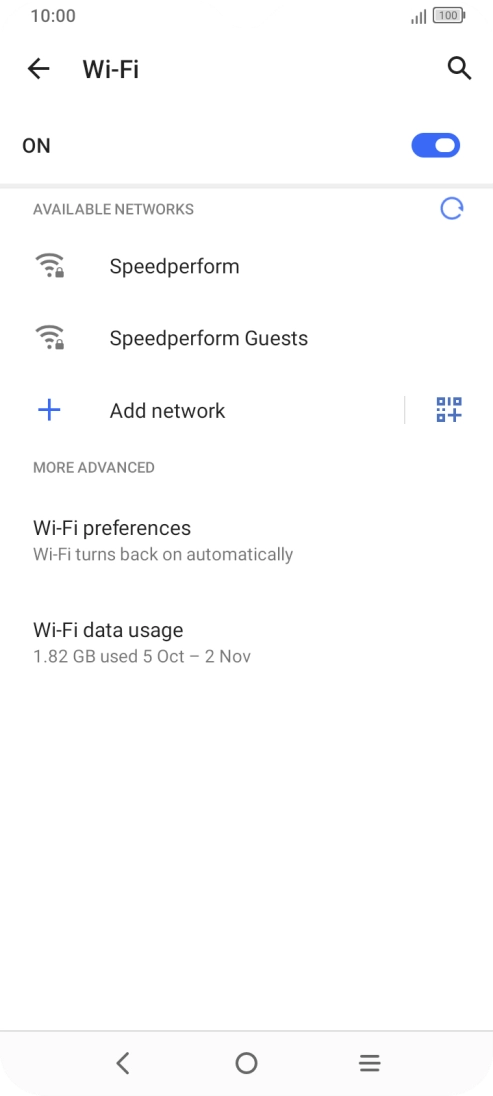 Press the required Wi-Fi network. Press the required Wi-Fi network.