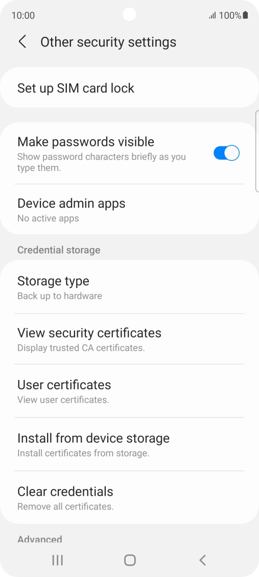 Press Set up SIM card lock. Press Set up SIM card lock.