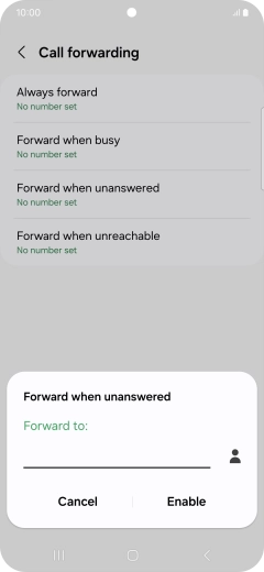Key in +447953222222 and press Enable. Key in +447953222222 and press Enable.