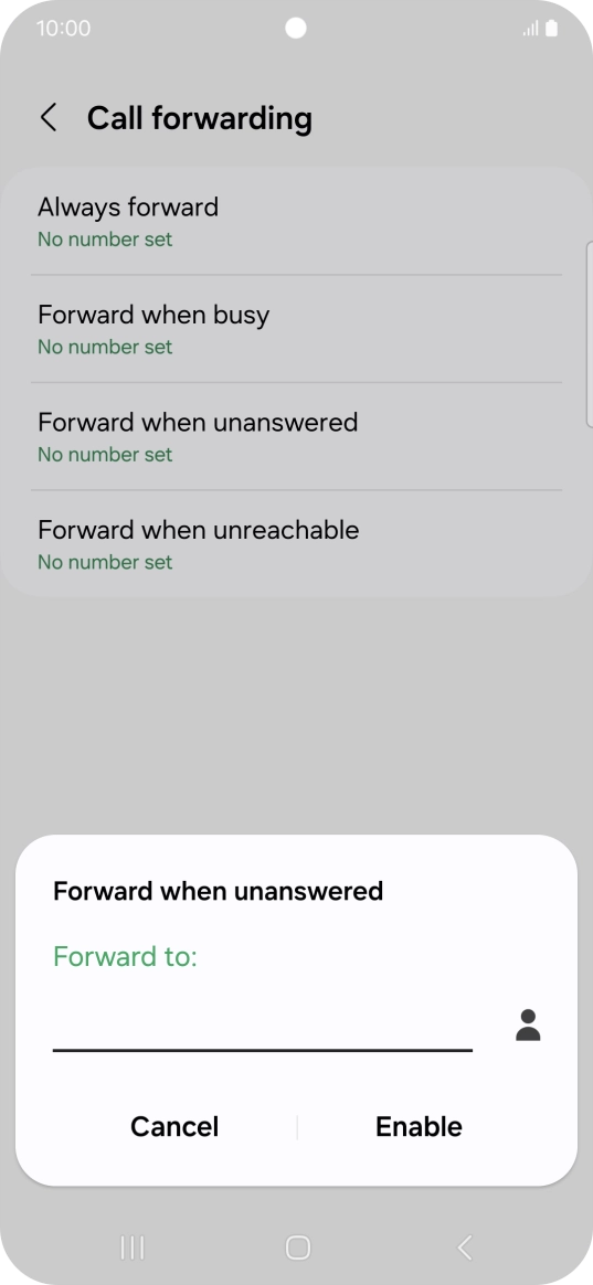 Key in +447953222222 and press Enable. Key in +447953222222 and press Enable.