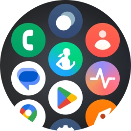 Press the Samsung Health icon. Press the Samsung Health icon.