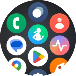 Press the Samsung Health icon. Press the Samsung Health icon.