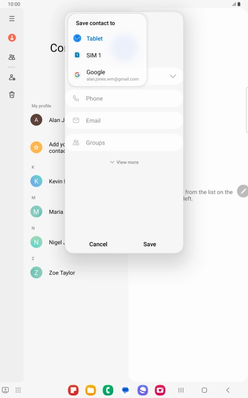 Press the required Google account. Press the required Google account.
