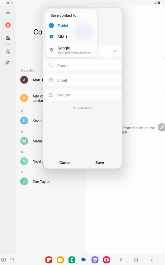 Press the required Google account. Press the required Google account.
