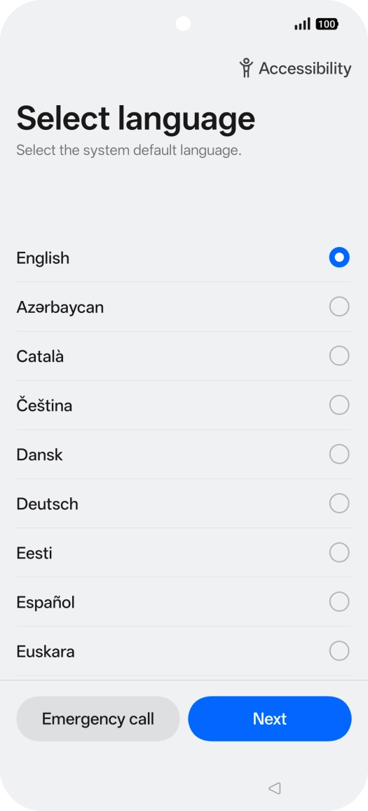 Press the required language. Press the required language.