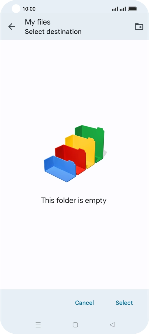 To create a new folder, press the new folder icon and follow the instructions on the screen to create a new folder. To create a new folder, press the new folder icon and follow the instructions on the screen to create a new folder.