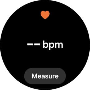 Press Measure and wait while the smartwatch measures your heart rate. Press Measure and wait while the smartwatch measures your heart rate.