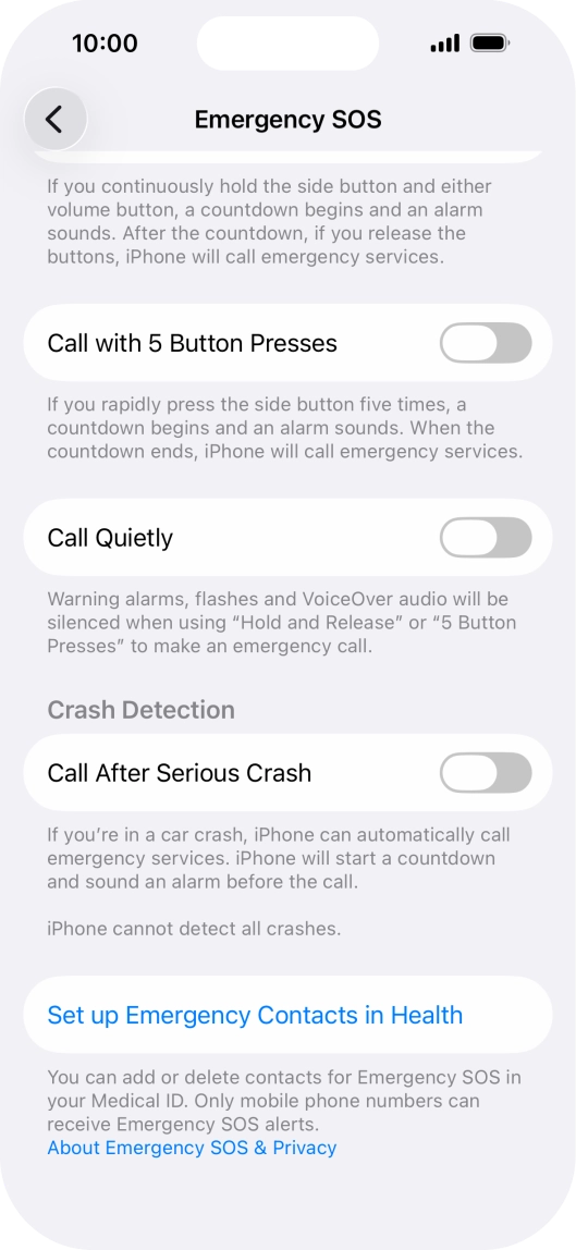 Press the indicator next to Press the indicator next to