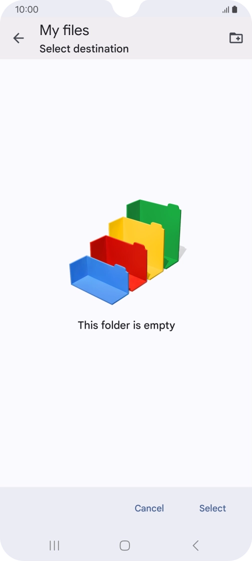 To create a new folder, press the new folder icon and follow the instructions on the screen to create a new folder. To create a new folder, press the new folder icon and follow the instructions on the screen to create a new folder.