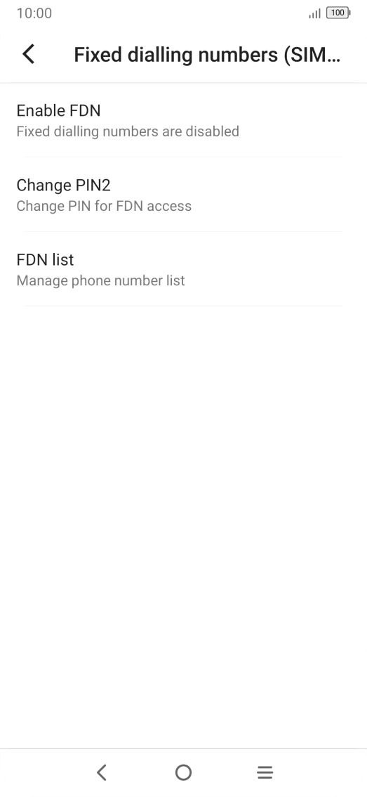 Press Enable FDN. Press Enable FDN.