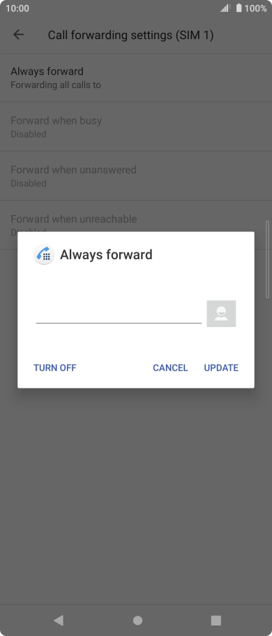 Press TURN OFF. Press TURN OFF.