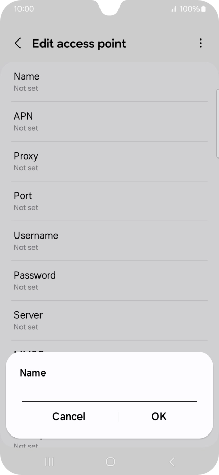Key in EE Internet and press OK. Key in EE Internet and press OK.
