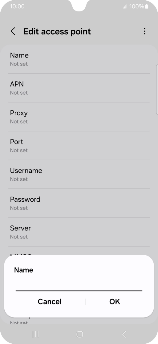 Key in EE Internet and press OK. Key in EE Internet and press OK.