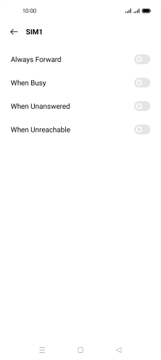 Press the required divert type. Press the required divert type.