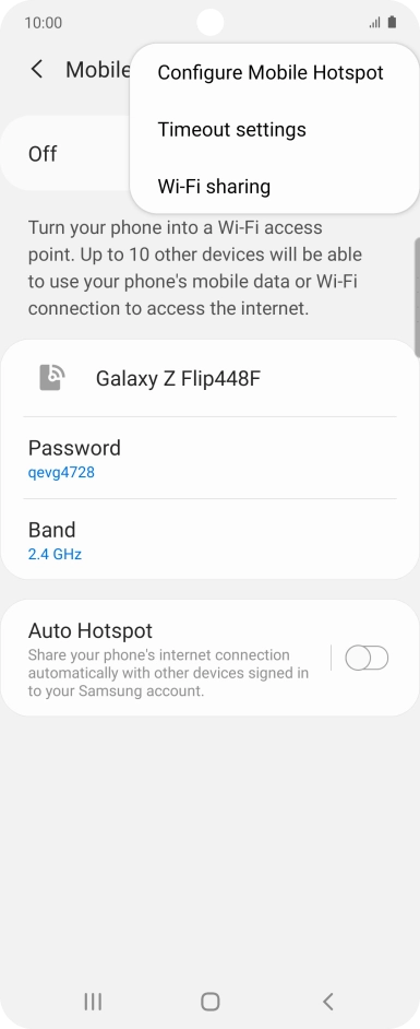 Press Configure Mobile Hotspot. Press Configure Mobile Hotspot.