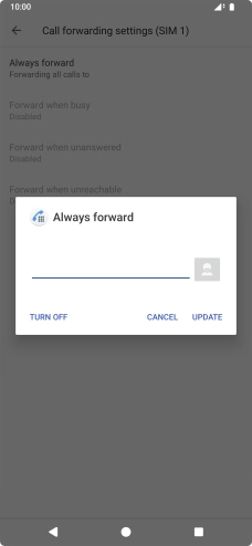 Press TURN OFF. Press TURN OFF.
