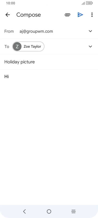 Press the attachment icon. Press the attachment icon.