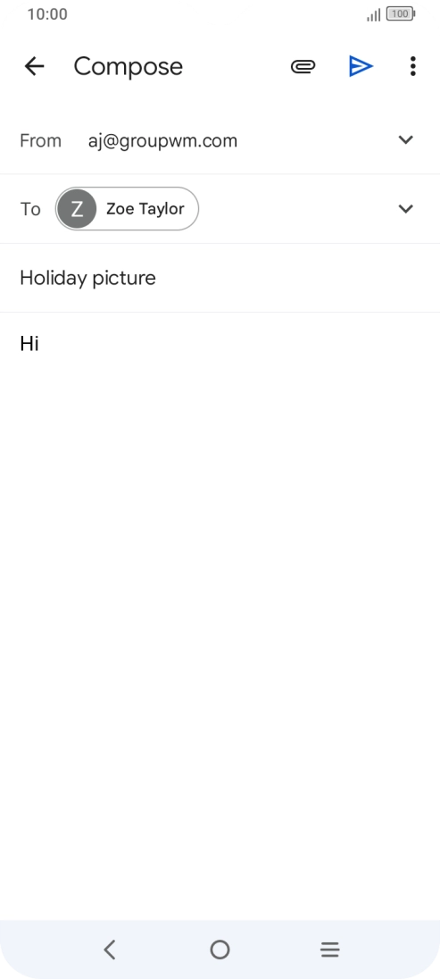 Press the attachment icon. Press the attachment icon.