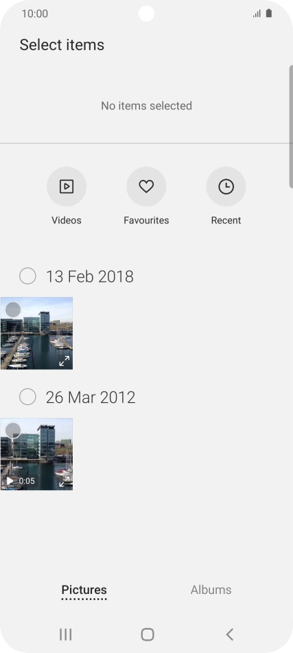 Press the required picture. Press the required picture.