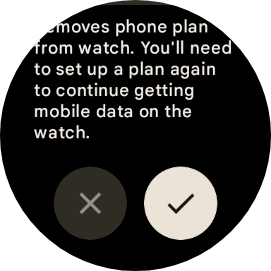 Press the confirm icon. Wait a moment while the factory default settings are restored. Follow the instructions on the screen to set up your smartwatch and prepare it for use. Press the confirm icon. Wait a moment while the factory default settings are restored. Follow the instructions on the screen to set up your smartwatch and prepare it for use.