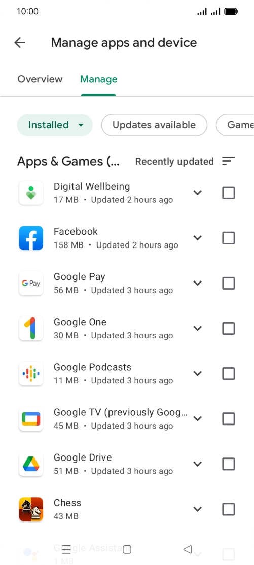 Press the required app. Press the required app.