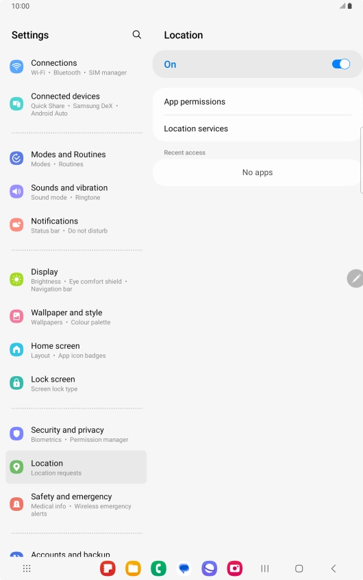 Press App permissions. Press App permissions.