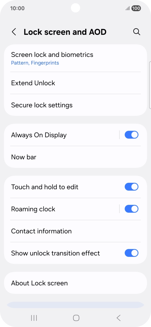Press Screen lock and biometrics and key in the additional phone lock code you created earlier. Press Screen lock and biometrics and key in the additional phone lock code you created earlier.