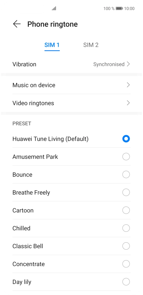 Press Music on device. Press Music on device.