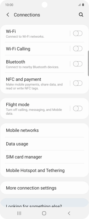 Press Mobile Hotspot and Tethering. Press Mobile Hotspot and Tethering.
