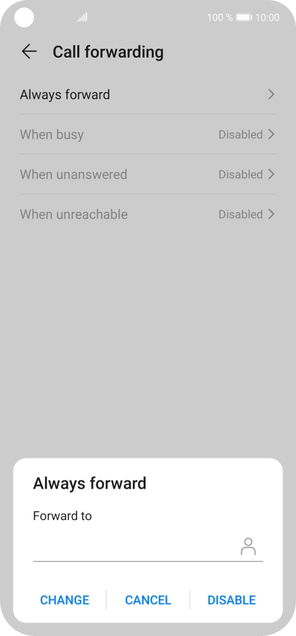 Press DISABLE. Press DISABLE.
