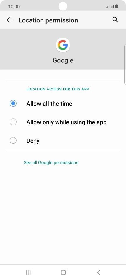 Press the required setting. Press the required setting.
