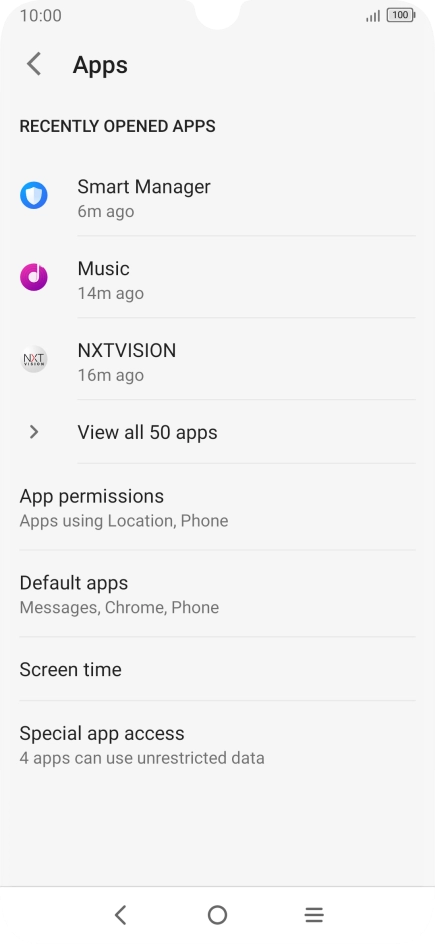 Press View all apps. Press View all apps.