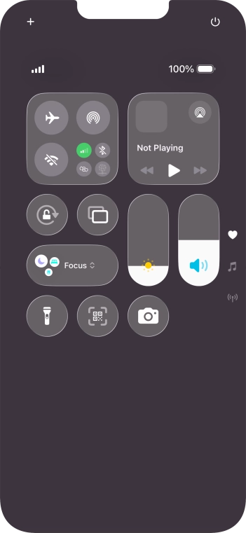 Press the flight mode icon to turn the function on or off. Press the flight mode icon to turn the function on or off.