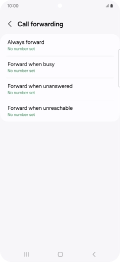 Press the required divert type. Press the required divert type.