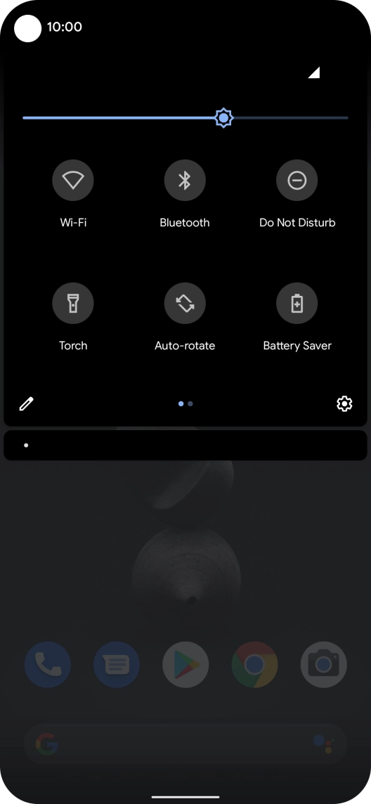 Press the settings icon. Press the settings icon.