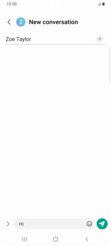Press the send icon when you've finished your SMS. Press the send icon when you've finished your SMS.