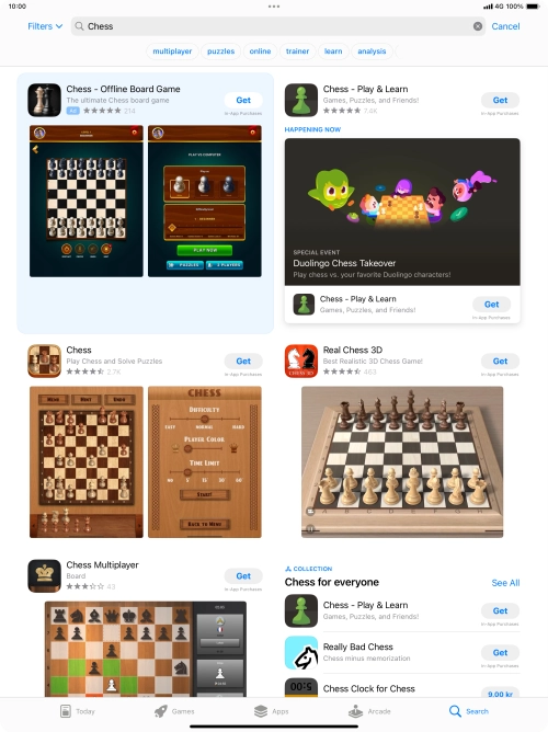 Press the required app. Press the required app.