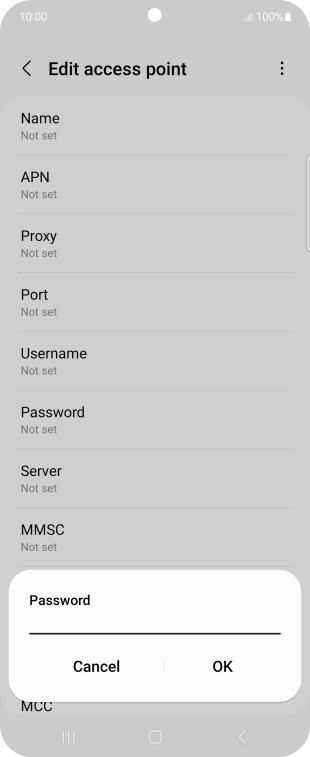 Key in secure and press OK. Key in secure and press OK.