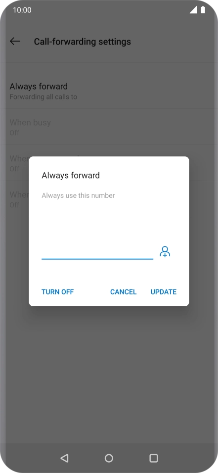 Press TURN OFF. Press TURN OFF.