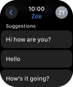 Press the required quick reply. Press the required quick reply.