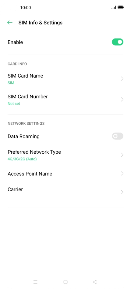 Press Preferred Network Type. Press Preferred Network Type.