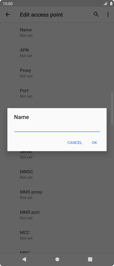 Key in EE Internet and press OK. Key in EE Internet and press OK.