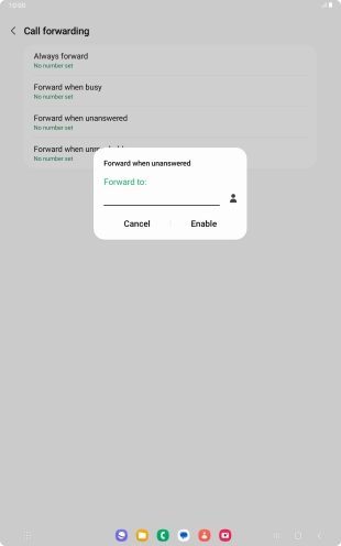 Key in +447953222222 and press Enable. Key in +447953222222 and press Enable.