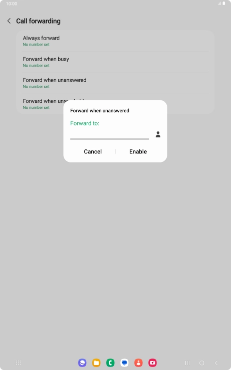 Key in +447953222222 and press Enable. Key in +447953222222 and press Enable.