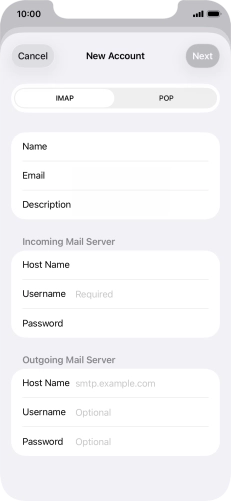 Press IMAP. Press IMAP.
