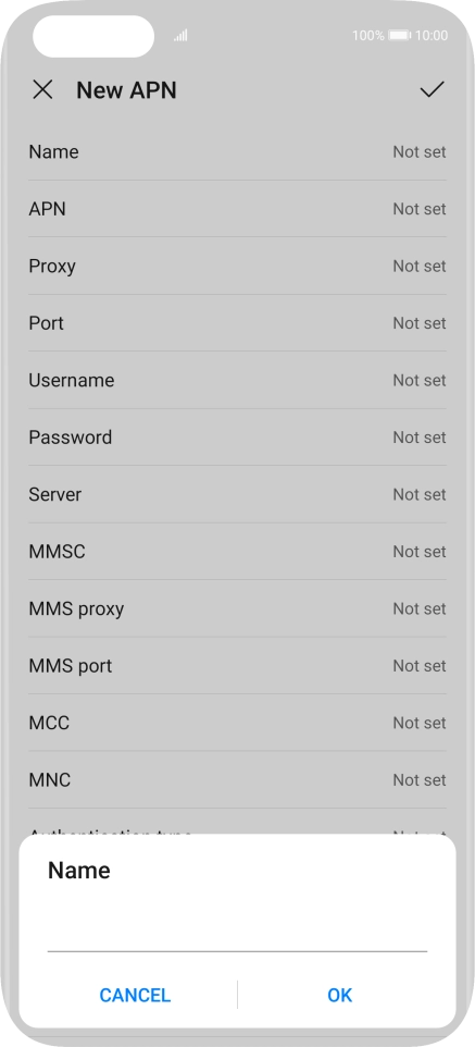 Key in EE Internet and press OK. Key in EE Internet and press OK.