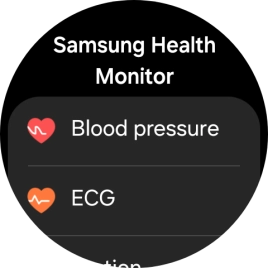 Press Blood pressure and follow the instructions on the screen to measure your blood pressure. Press Blood pressure and follow the instructions on the screen to measure your blood pressure.
