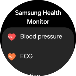 Press Blood pressure and follow the instructions on the screen to measure your blood pressure. Press Blood pressure and follow the instructions on the screen to measure your blood pressure.