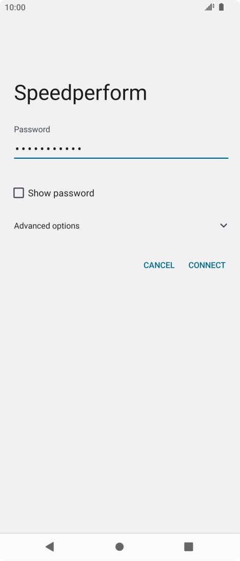 Key in the password for the Wi-Fi network and press CONNECT. Key in the password for the Wi-Fi network and press CONNECT.